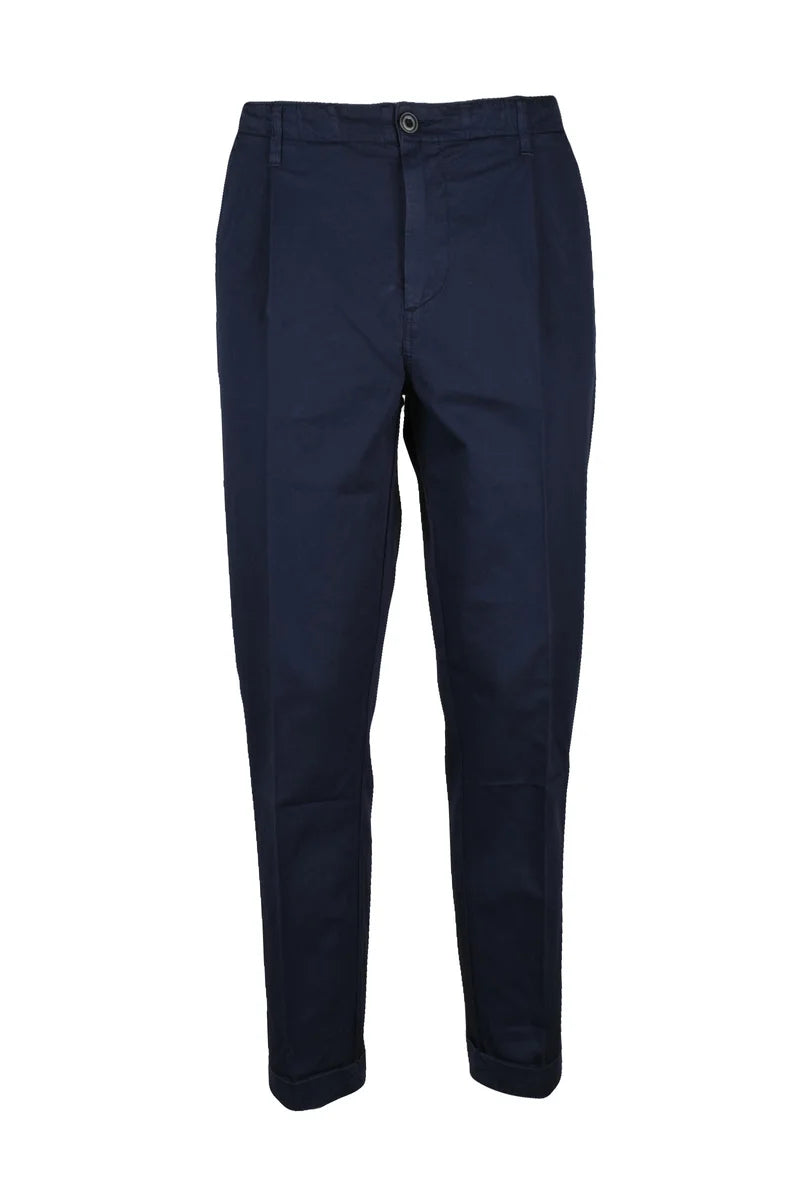 40 Weft Pantaloni Lino Stretch - Blu