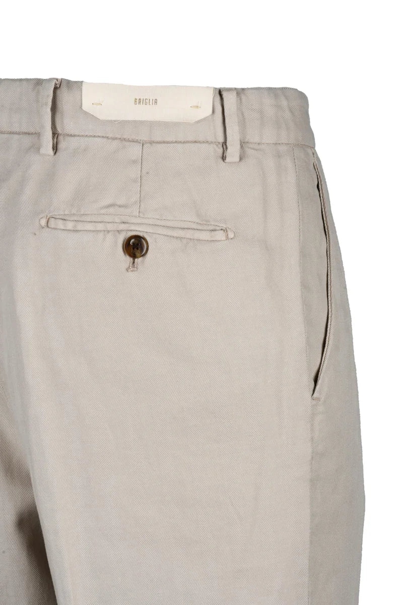 Briglia 1949 Pantalone Cotone Lino Stretch - Beige