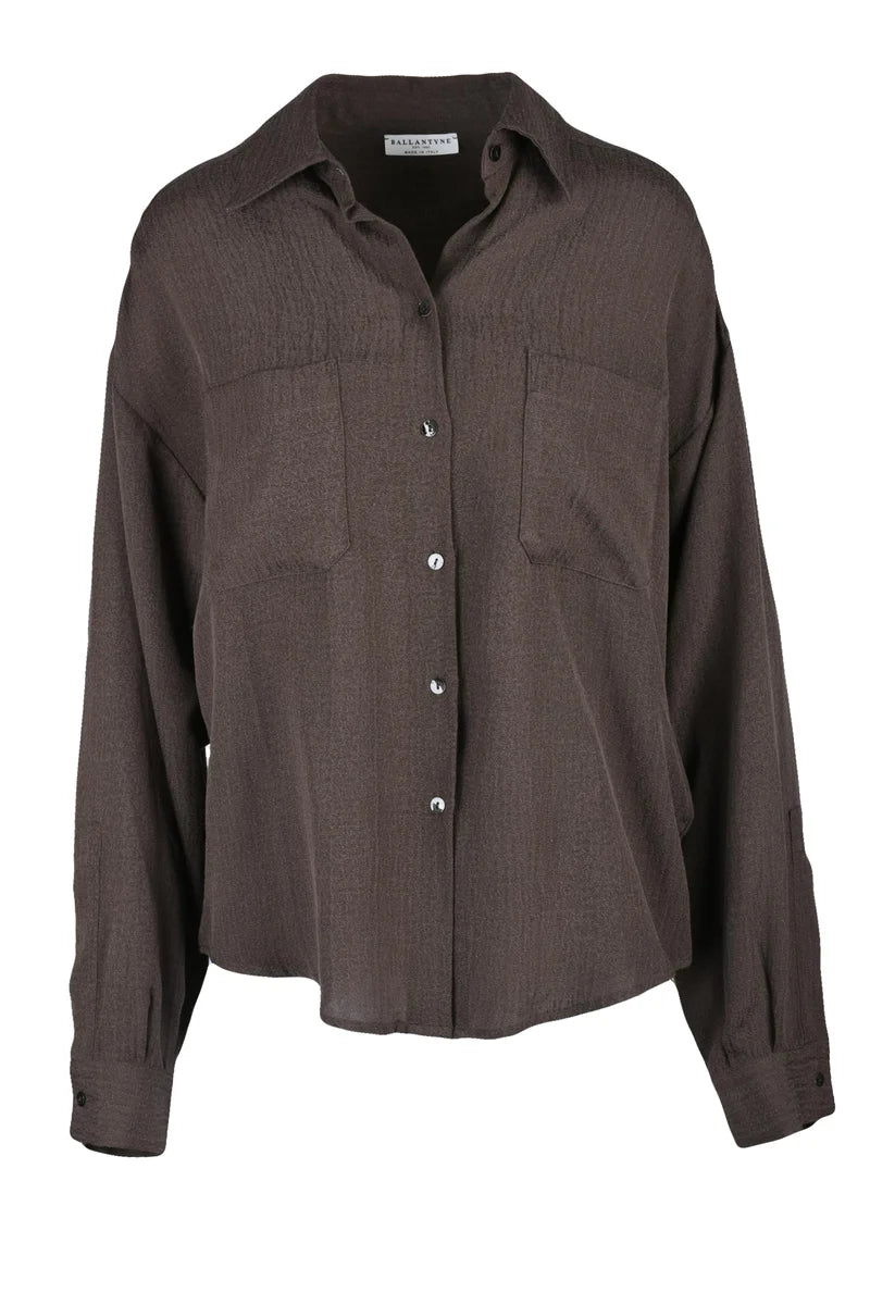 Ballantyne Camicia Seta - Marrone