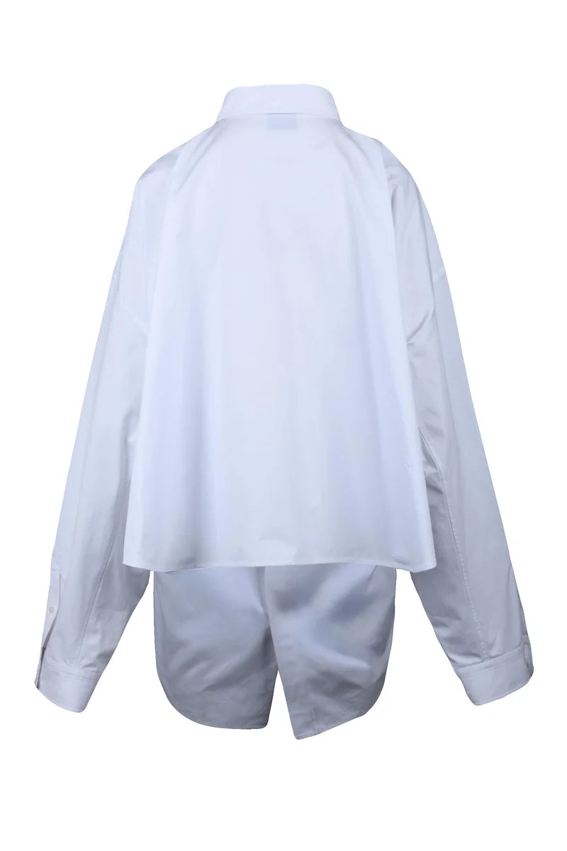 Balenciaga Camicia Oversize Asimmetrica - Bianco
