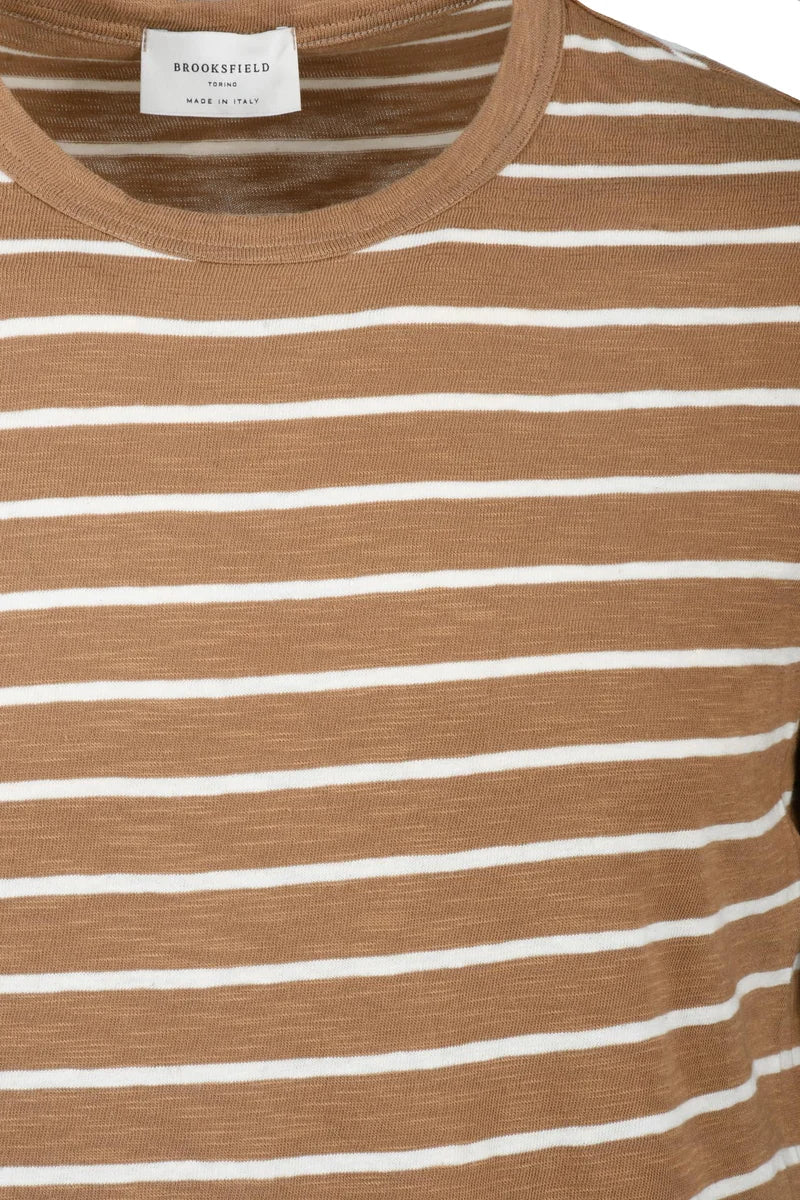 Brooksfield T-shirt Girocollo - Marrone