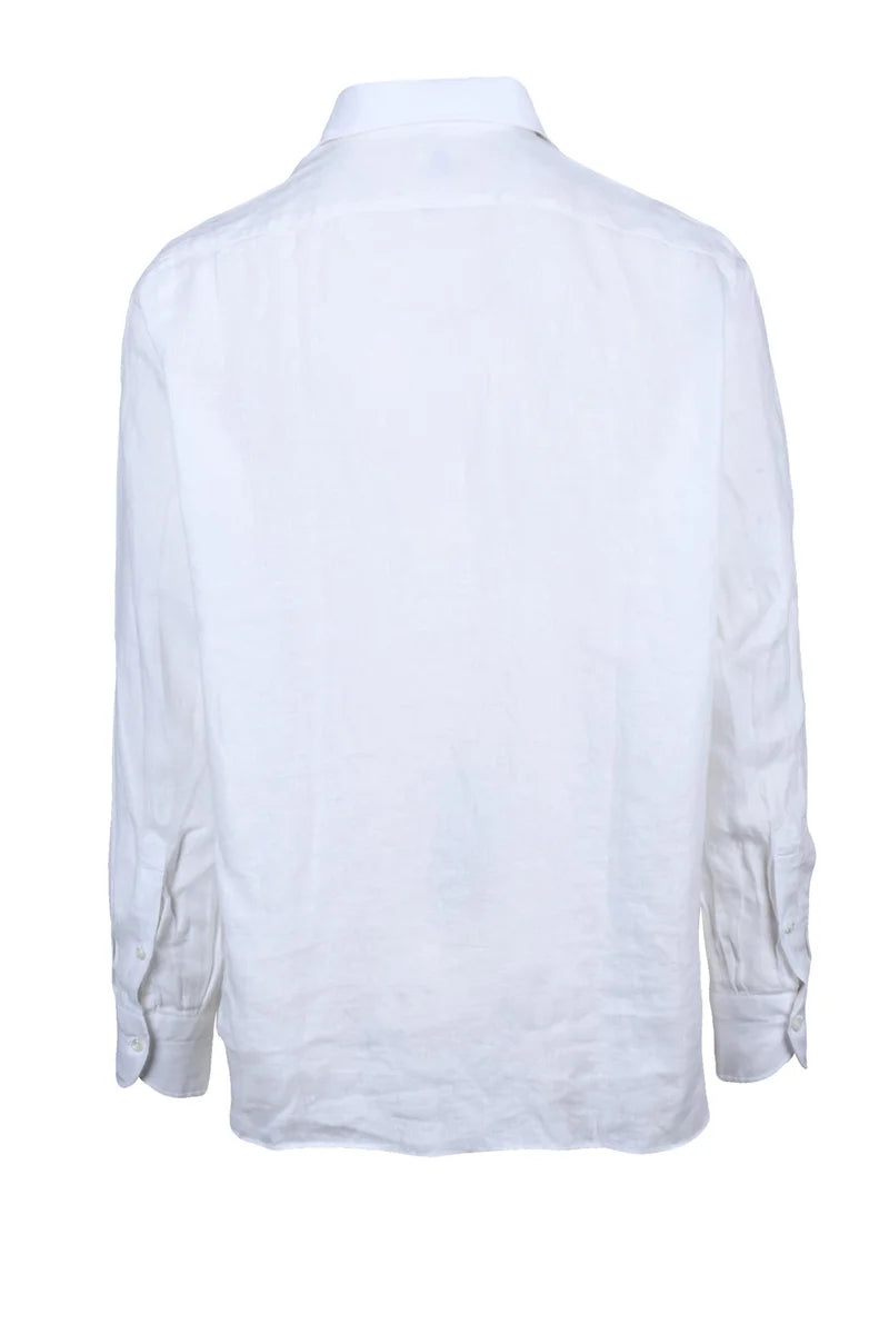 Luigi Borrelli Napoli Camicia Lino - Bianco