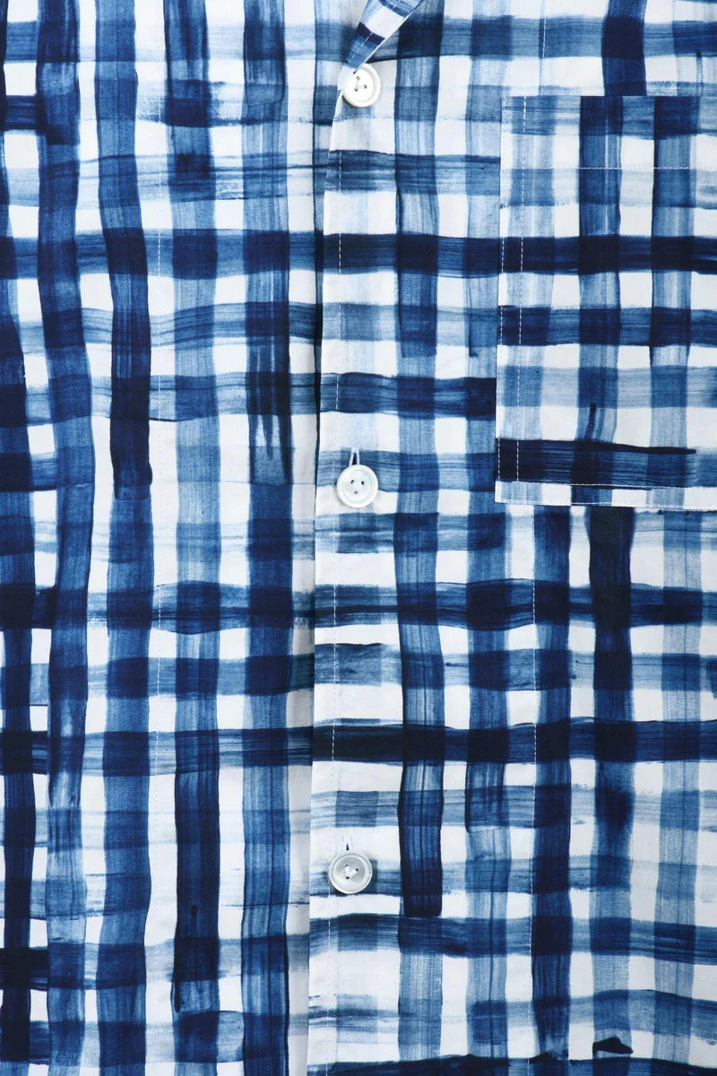 Bottega Veneta Camicia Cotone - Bianco/Blu