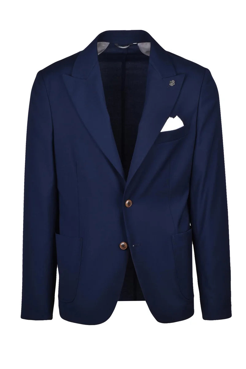 Daniele Alessandrini Polyester/Viscose/Elastane Jacket - Blue