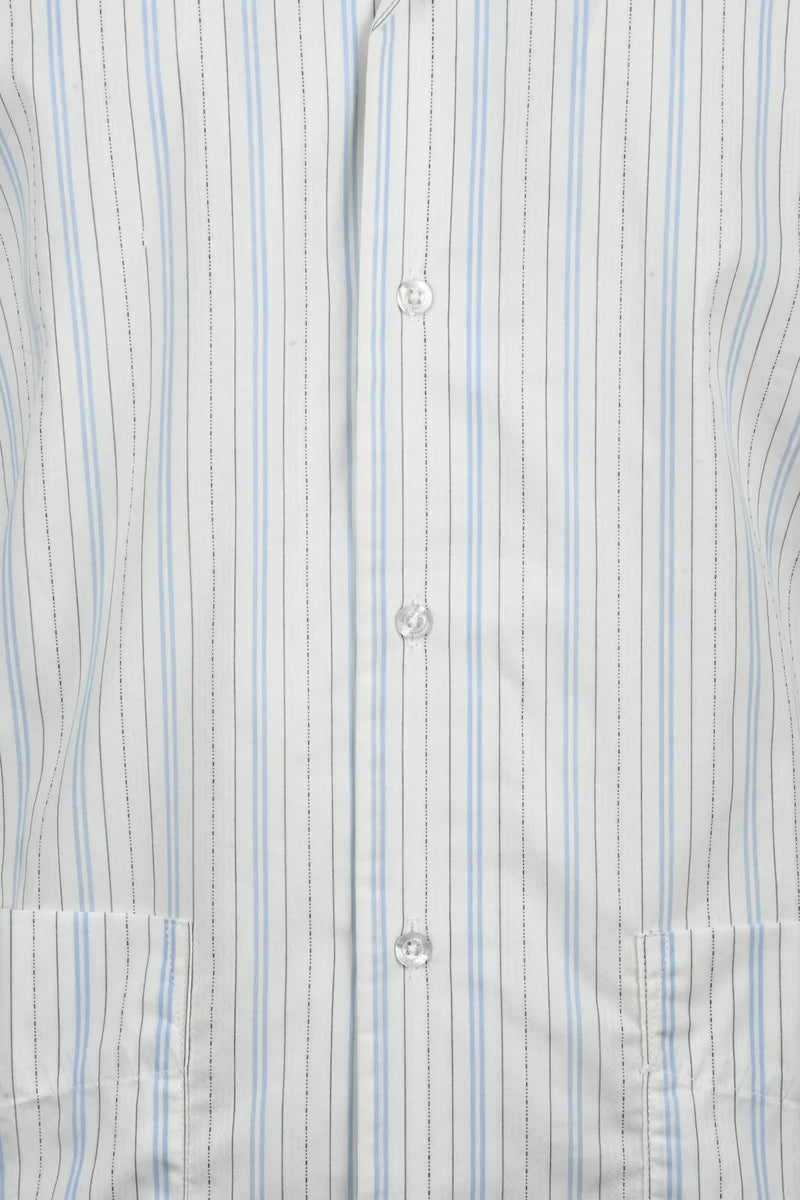 Drole De Monsieur Camicia Cotone - Bianco/Celeste
