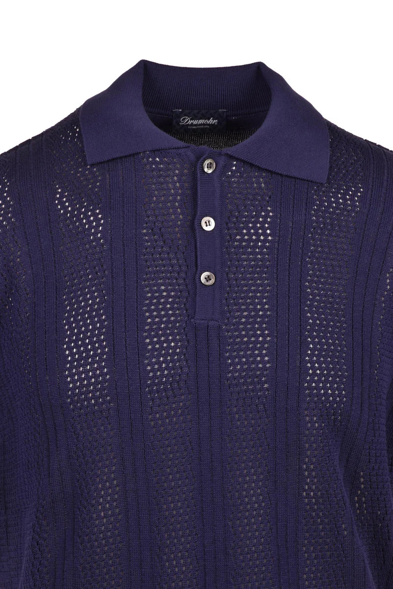 Drumohr Polo Maglia Cotone - Blu
