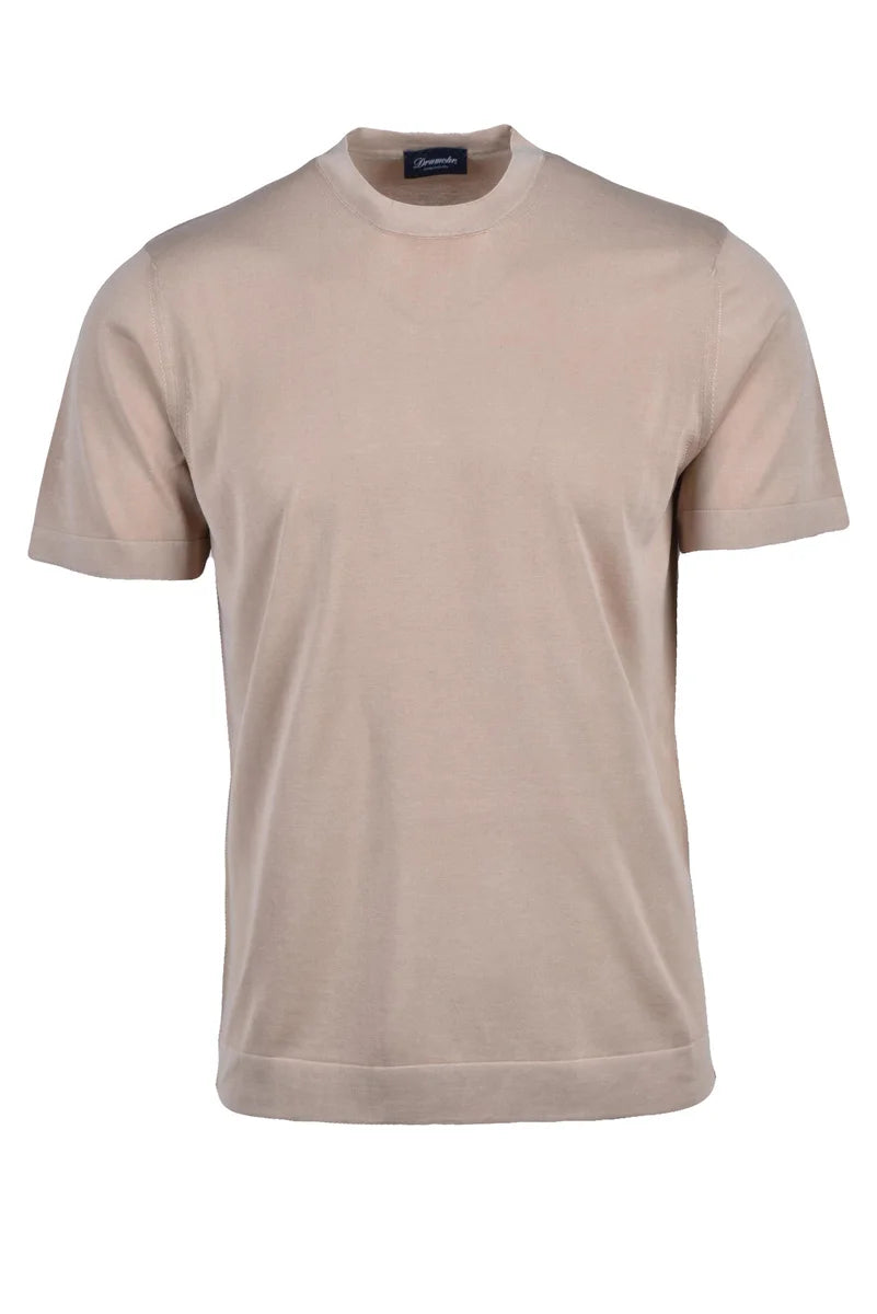 Drumohr Crew Neck Cotton Sweater - Beige