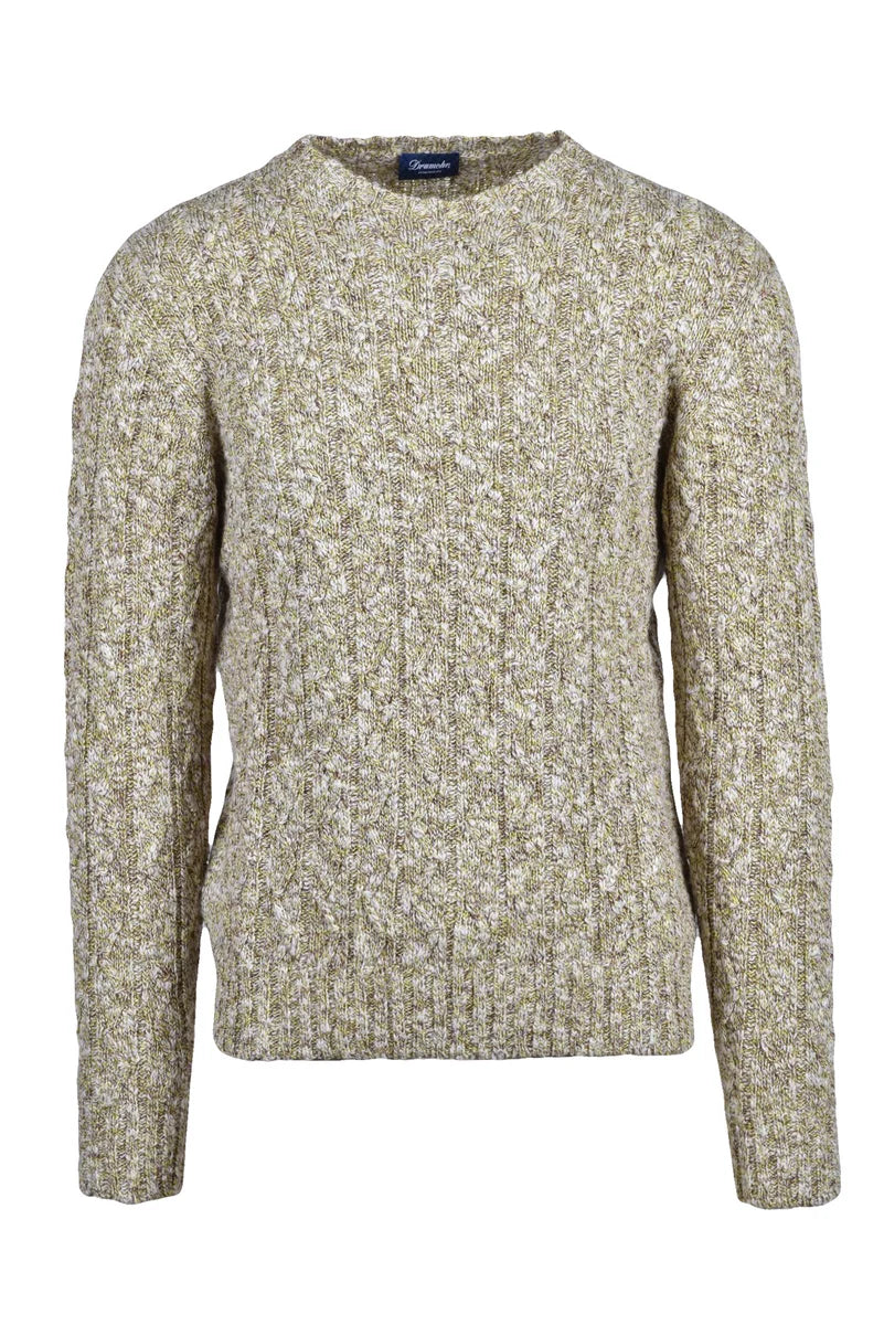 Drumohr Maglia Lino e Cotone - Bianco/Verde