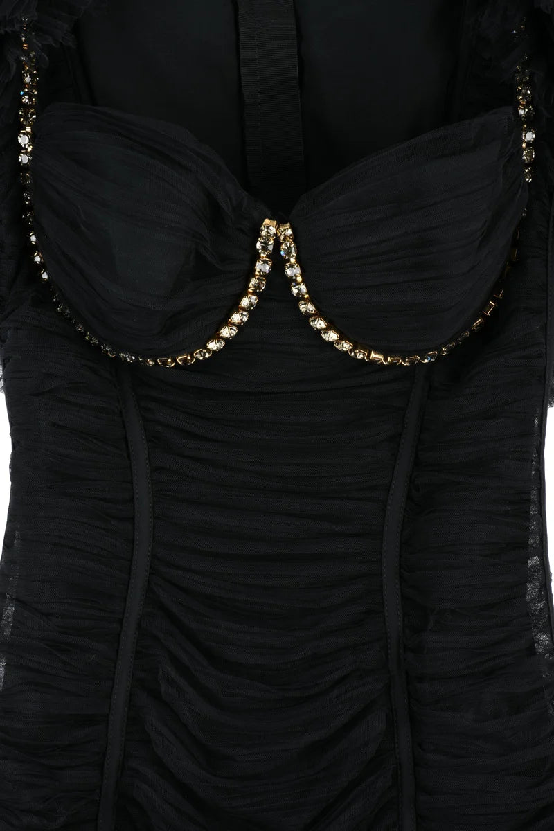 Elisabetta Franchi Abito Longuette Tulle - Nero
