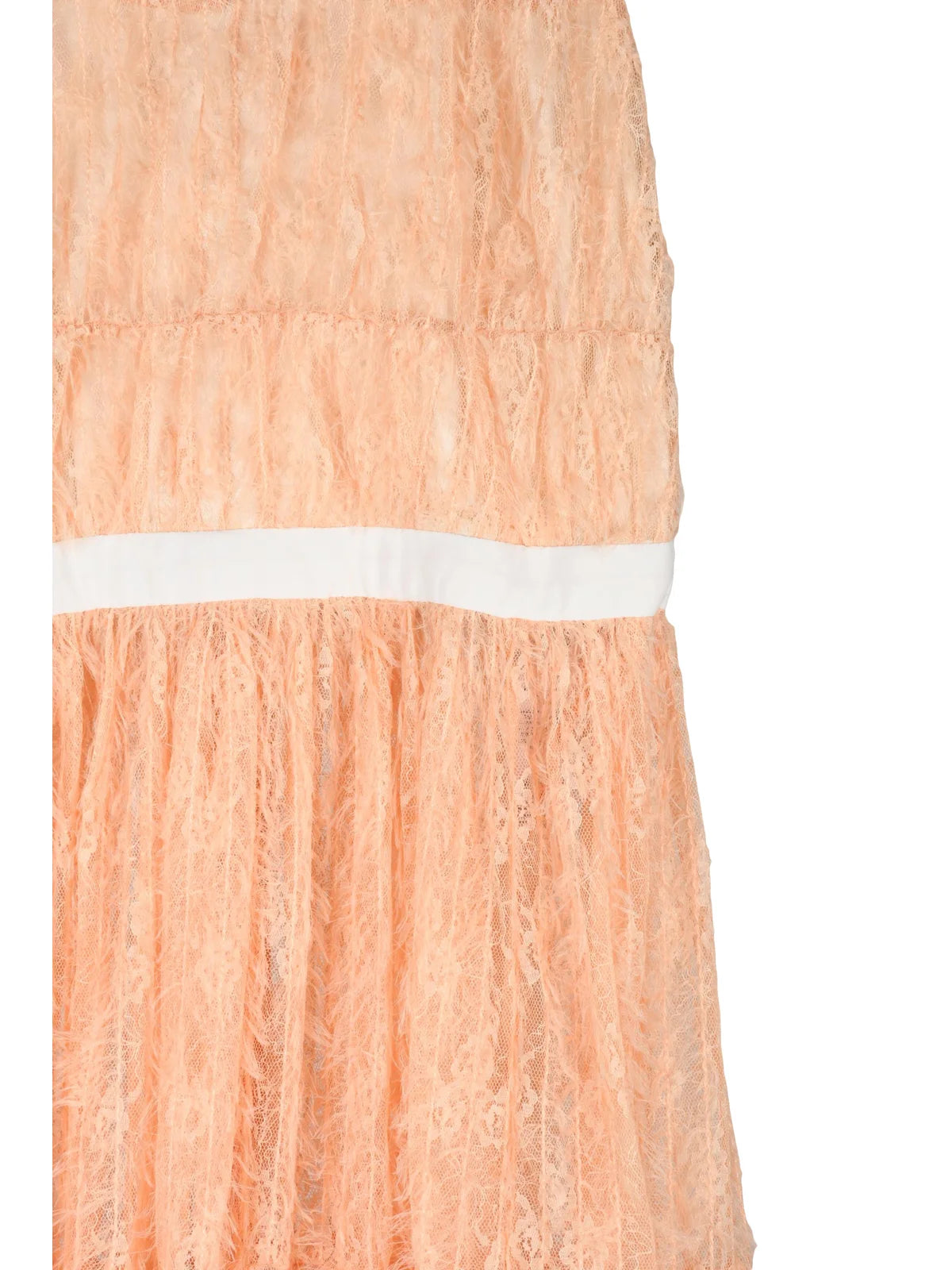 Elisabetta Franchi Flared Transparent Long Dress - Peach