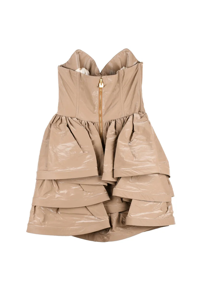 Elisabetta Franchi Mini Abito Balze Cuore - Grigio