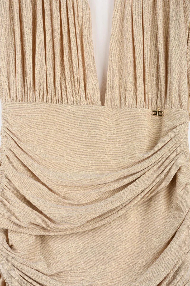 Elisabetta Franchi Mini Abito Lamé Lame - Beige