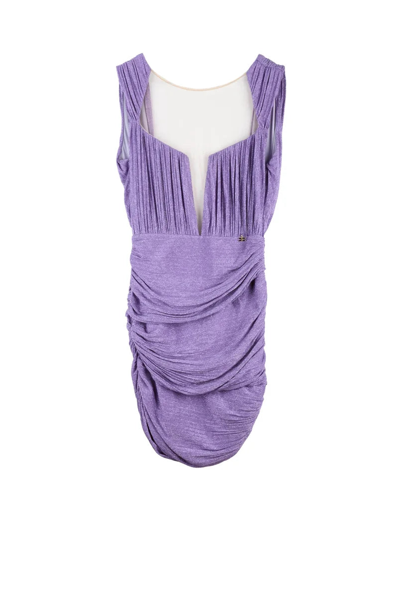 Elisabetta Franchi Mini Abito Lamé - Viola