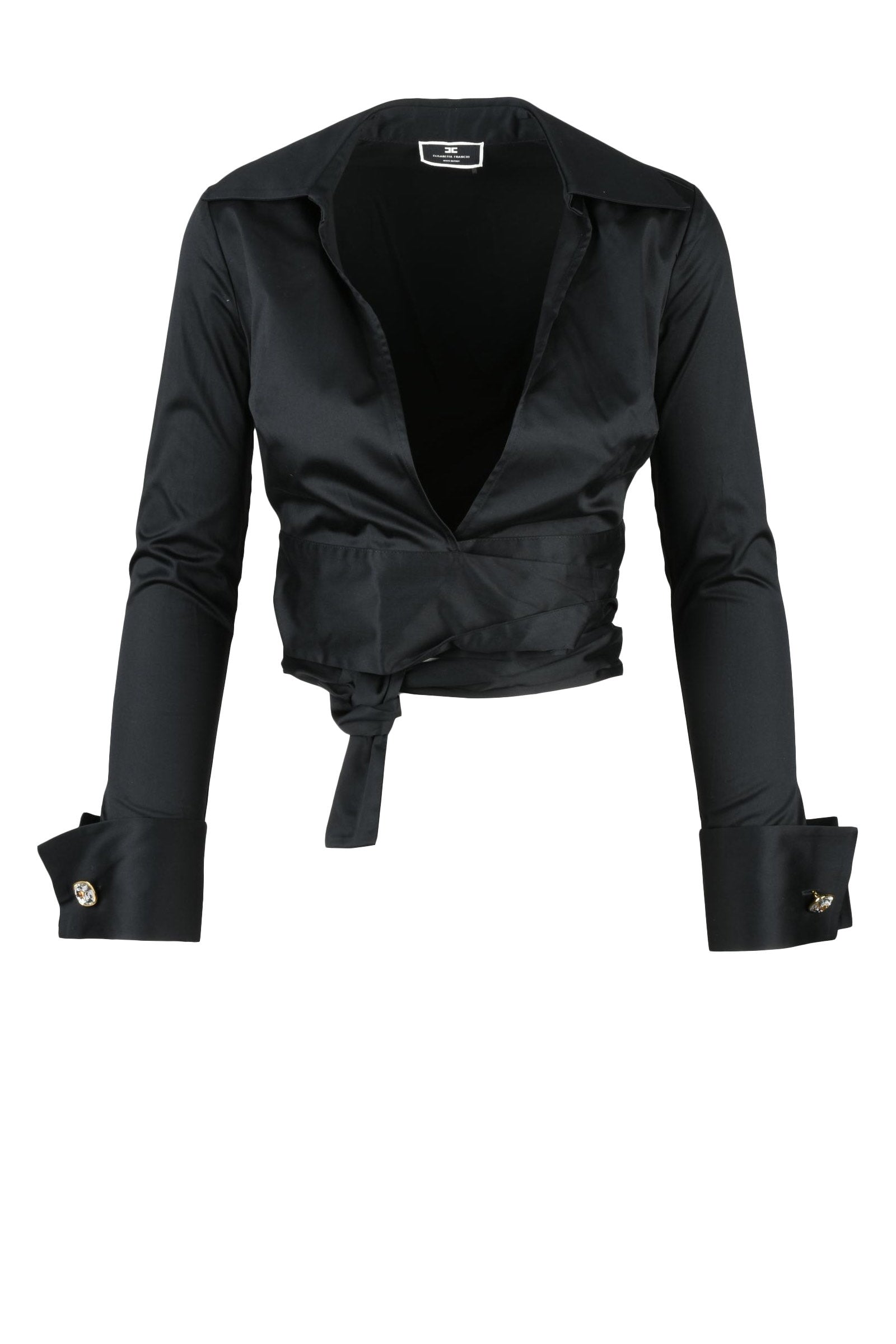 Elisabetta Franchi Camicia Corta Incrociata - Nero