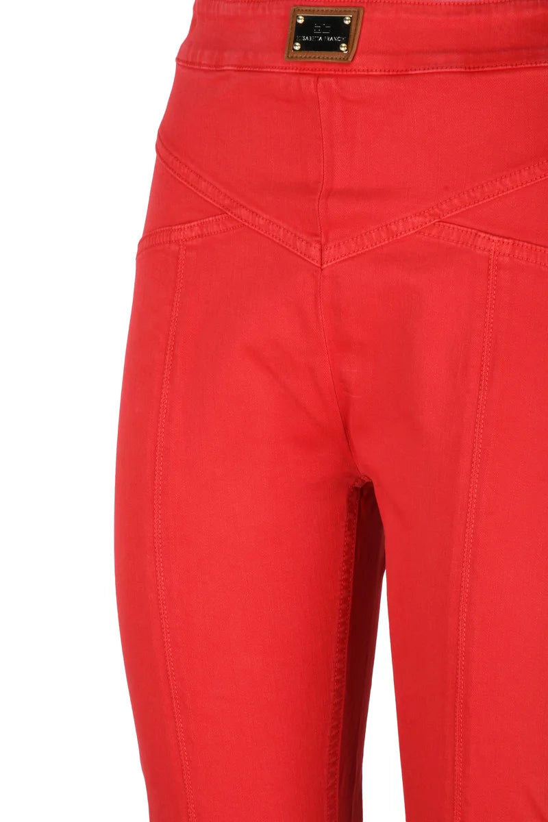 Elisabetta Franchi Jeans Skinny Vita Alta - Rosso