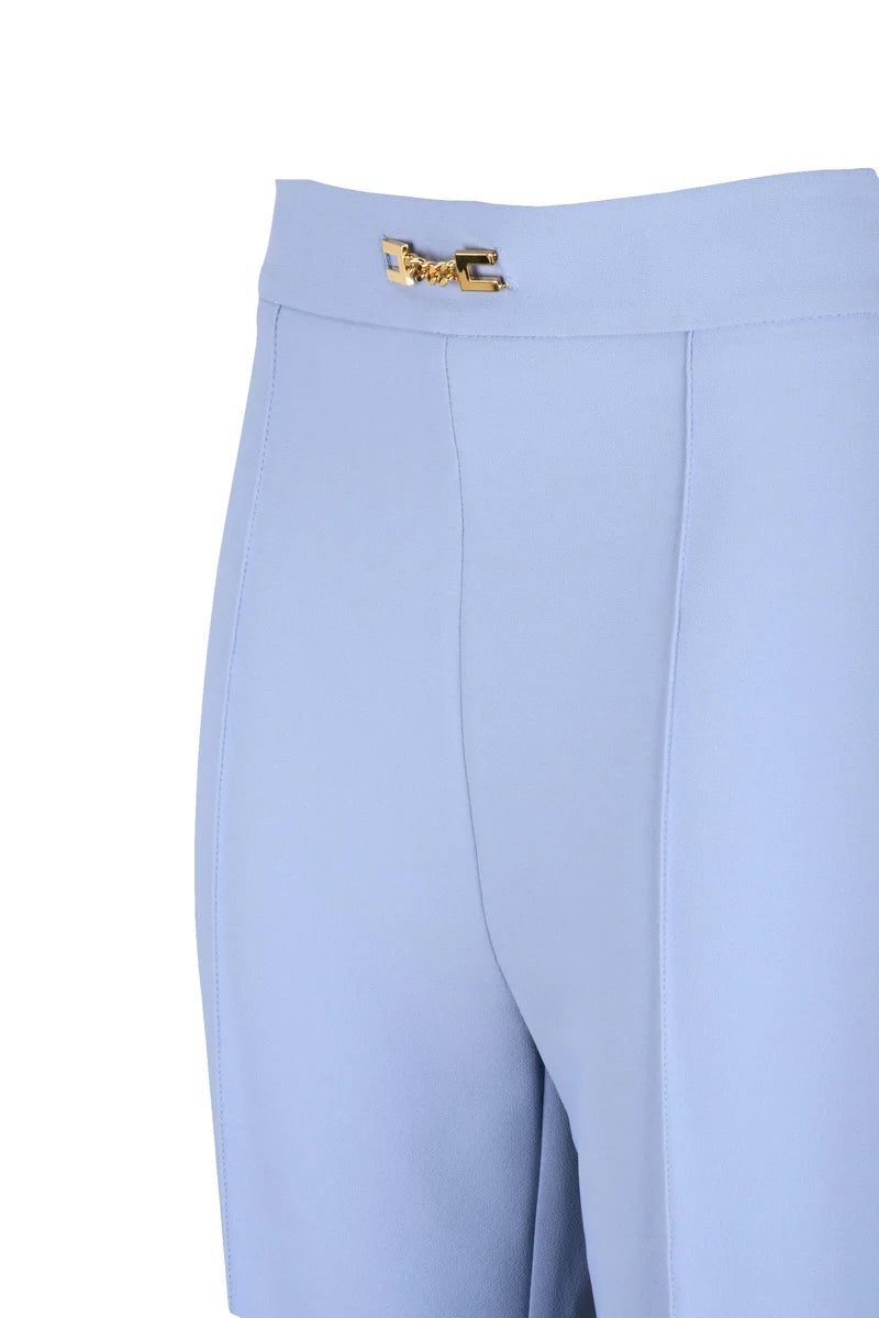 Elisabetta Franchi Pantalone Blu Poliestere Elastan