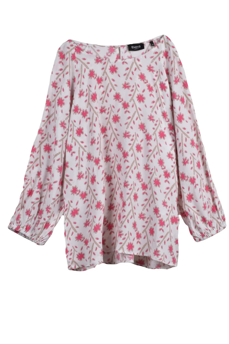 Emme By Marella Blusa Viscosa Bianco/Rosa