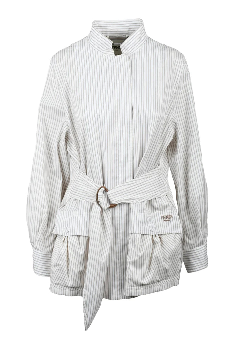 Fendi Cotton/Silk Safari Jacket - White