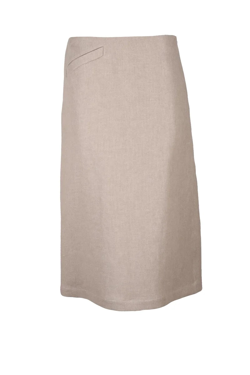 Fendi Gonna Longuette Anfora Lino - Beige