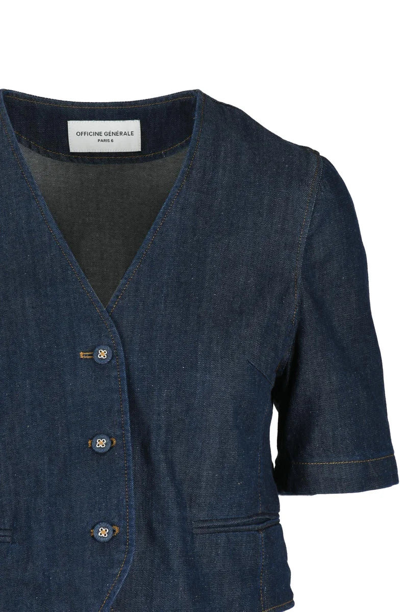 Officine Générale Bolerino Cotone/Lyocell/Modal - Blu