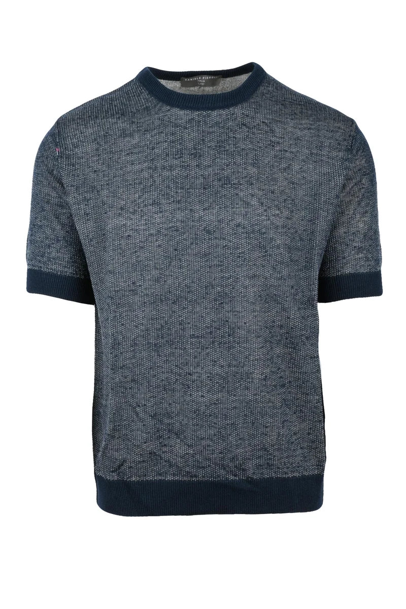 Daniele Fiesoli Pullover Girocollo Lino Cotone - Blu