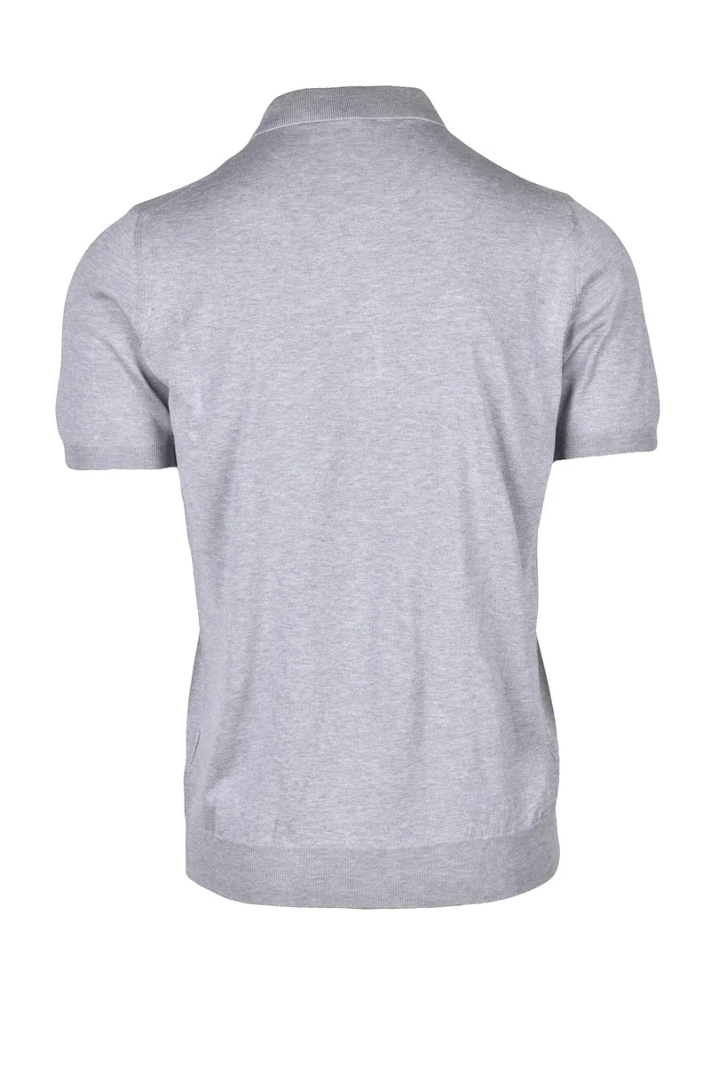 Fama Polo Maglia Seta/Cotone - Grigio Chiaro