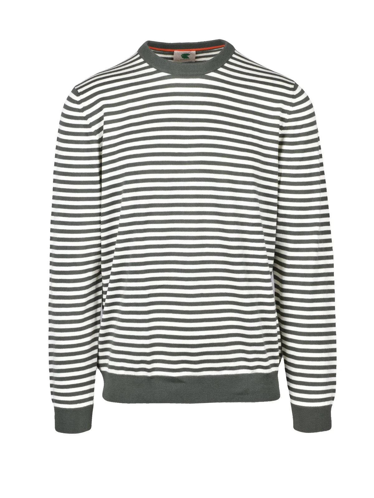 Gallo Maglia Girocollo Cotone Organico - Cream/Green