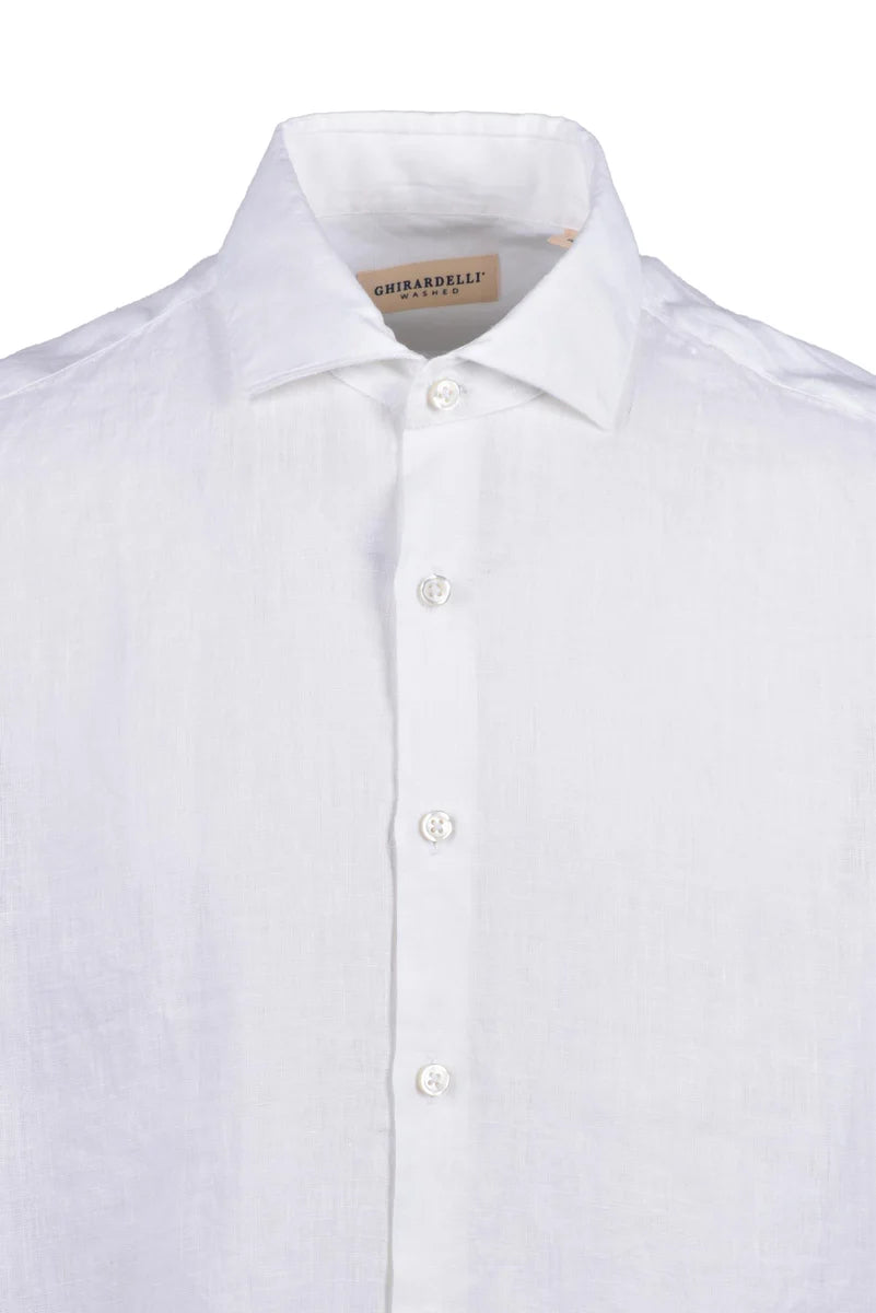 Ghirardelli Camicia in Lino - Bianco