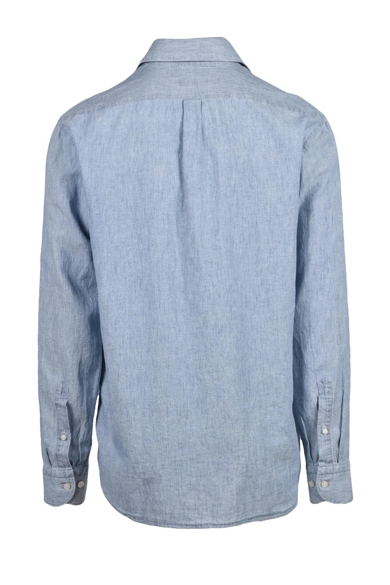 Ghirardelli Camicia Lino Cotone - Denim