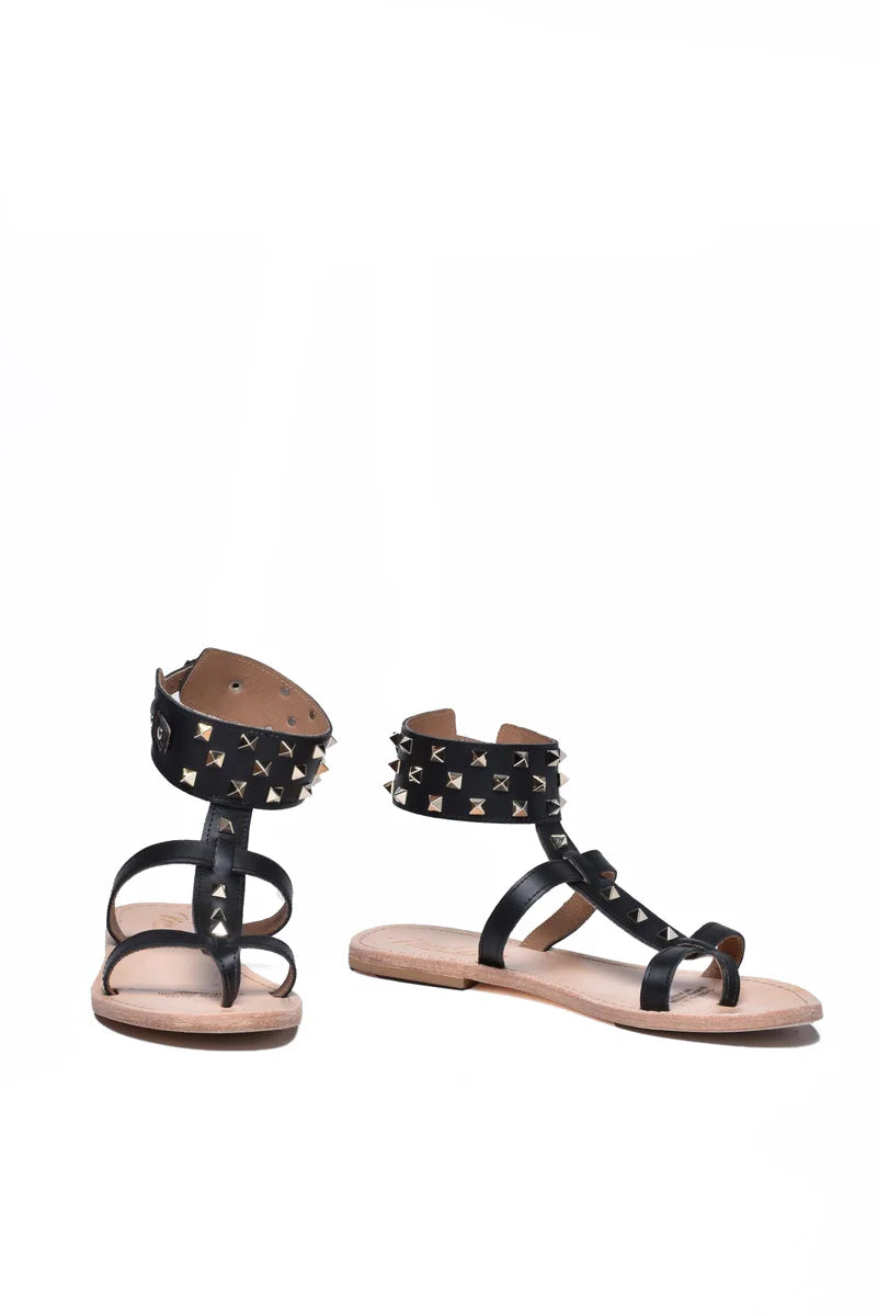 Mim Mar Sandalo Infradito Pelle - Nero