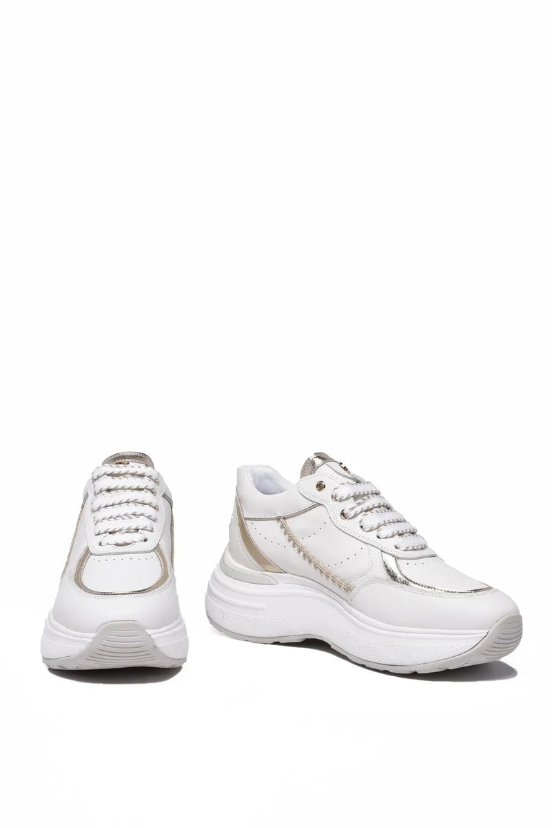 Janet & Janet Sneakers White/Gold Pelle