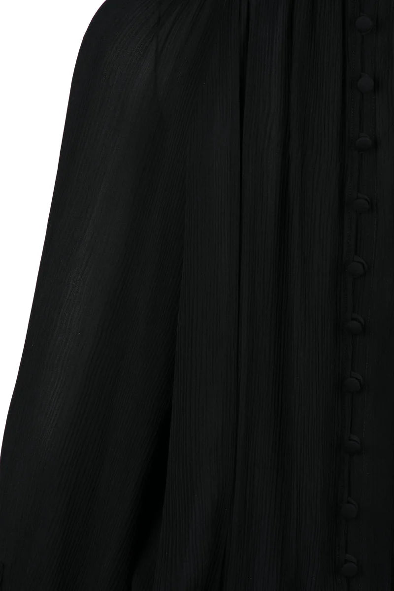 Max Mara Blusa in Seta Crepe - Nero