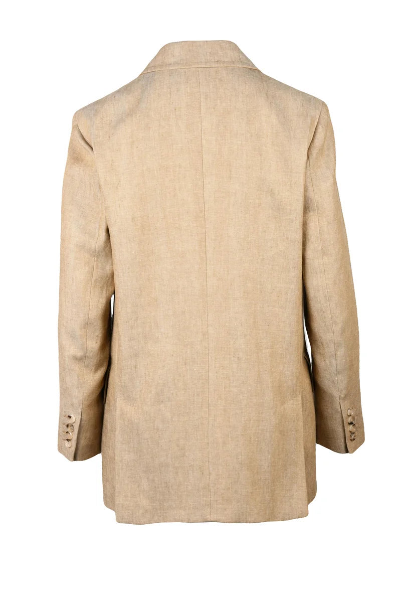 Max Mara Giacca Lunga Gerla Doppiopetto - Beige