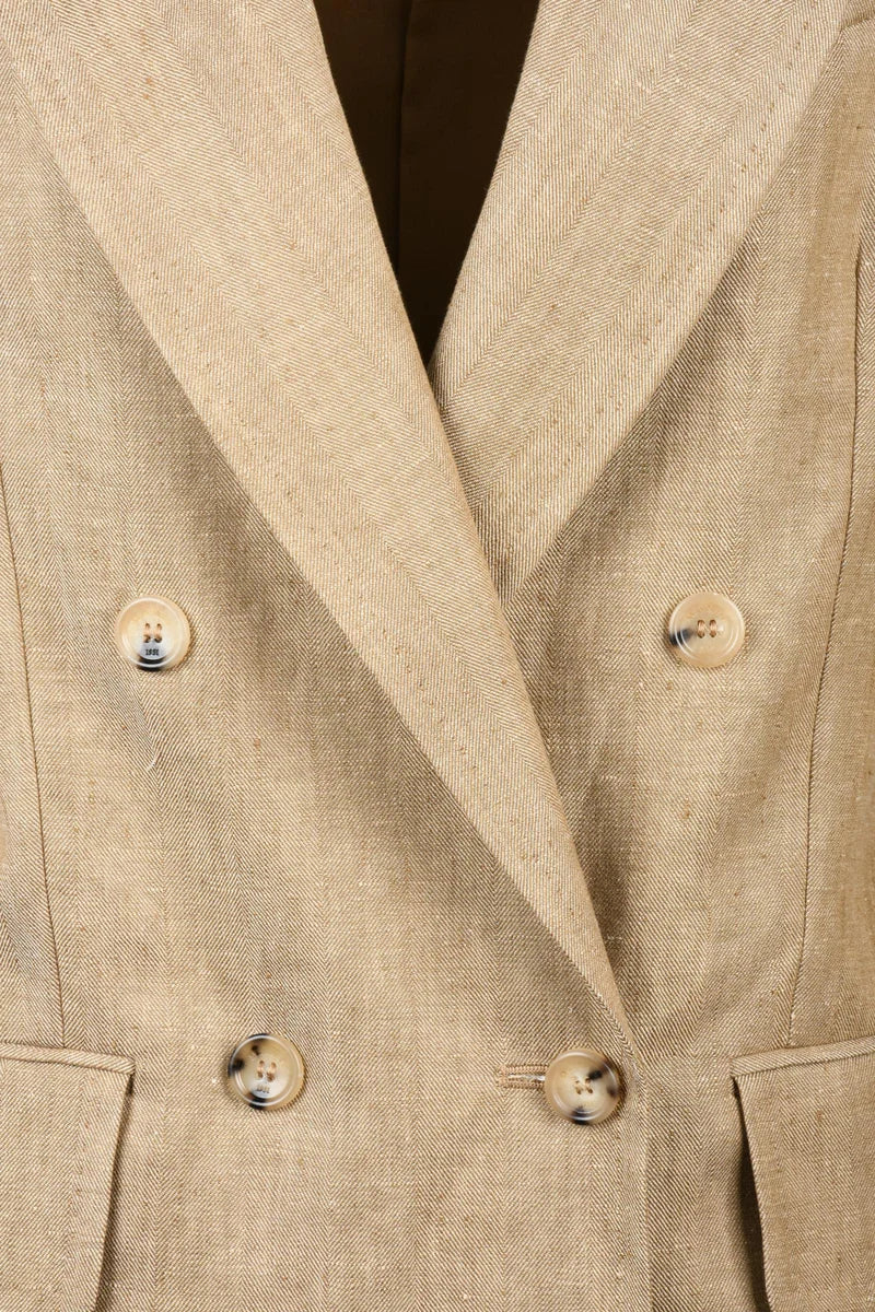 Max Mara Giacca Lunga Gerla Doppiopetto - Beige