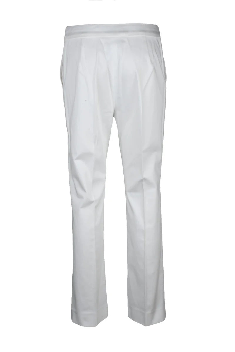 Max Mara Pantalone Cotone Stretch - Bianco