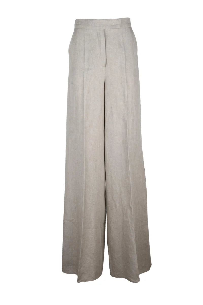Max Mara Pantaloni in Lino - Beige