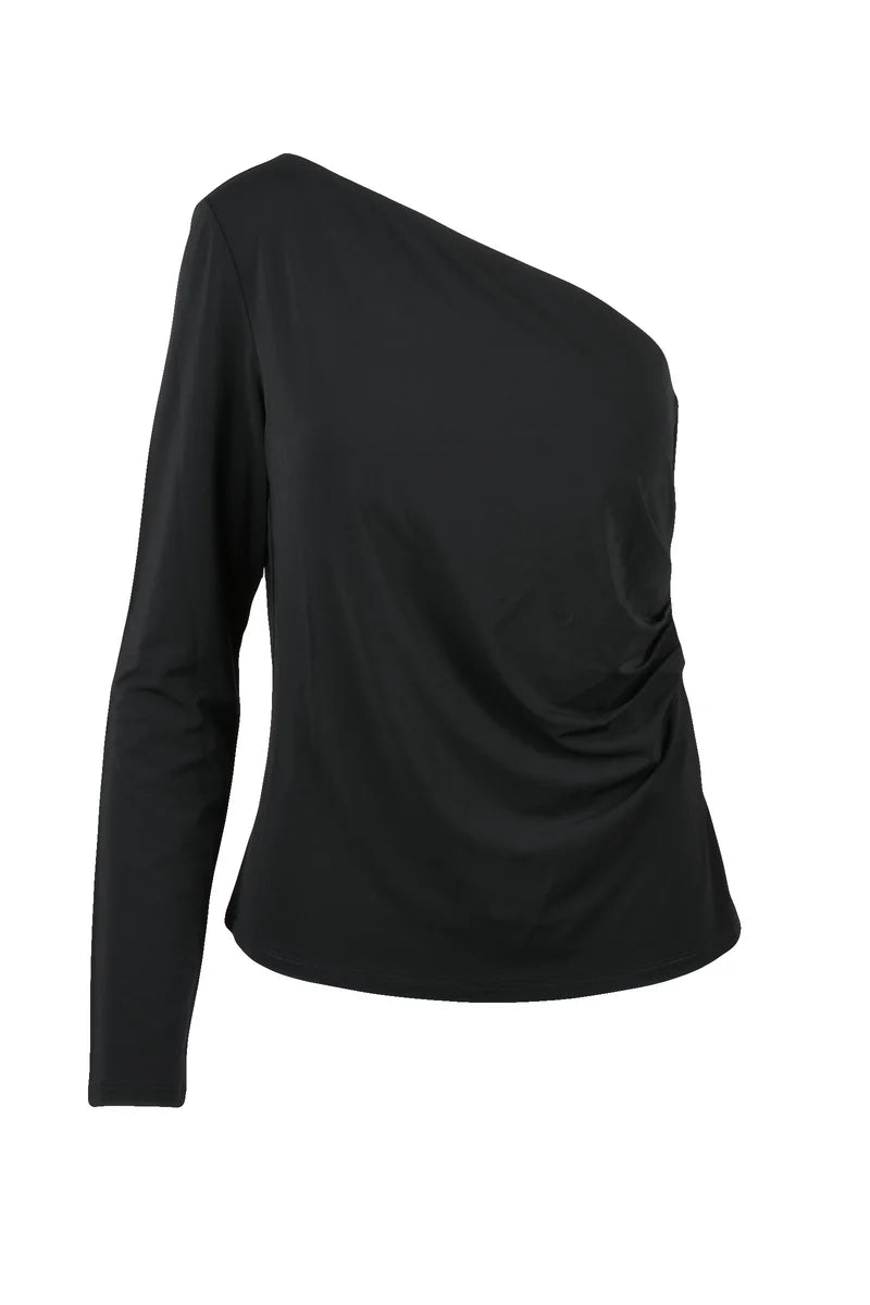 Max Mara Maglia Lycra Monospalla - Nero