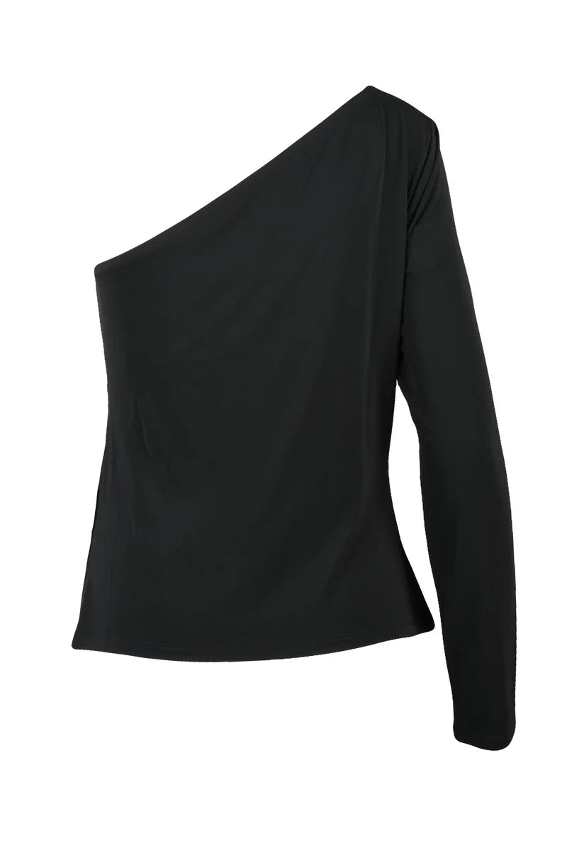 Max Mara Maglia Lycra Monospalla - Nero