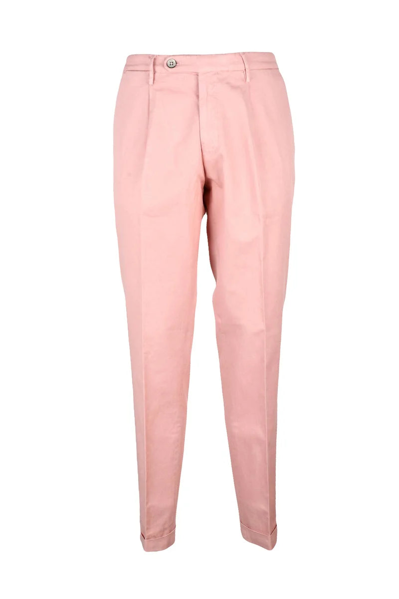 Michael Coal Cotton Linen Stretch Trousers - Pink