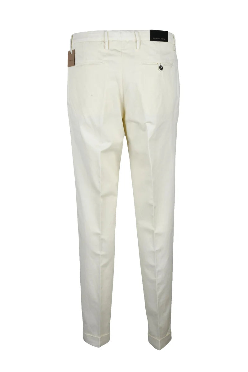 Michael Coal Cotton Linen Stretch Trousers - Pink