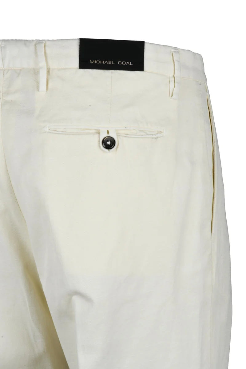 Michael Coal Cotton Linen Stretch Trousers - Pink