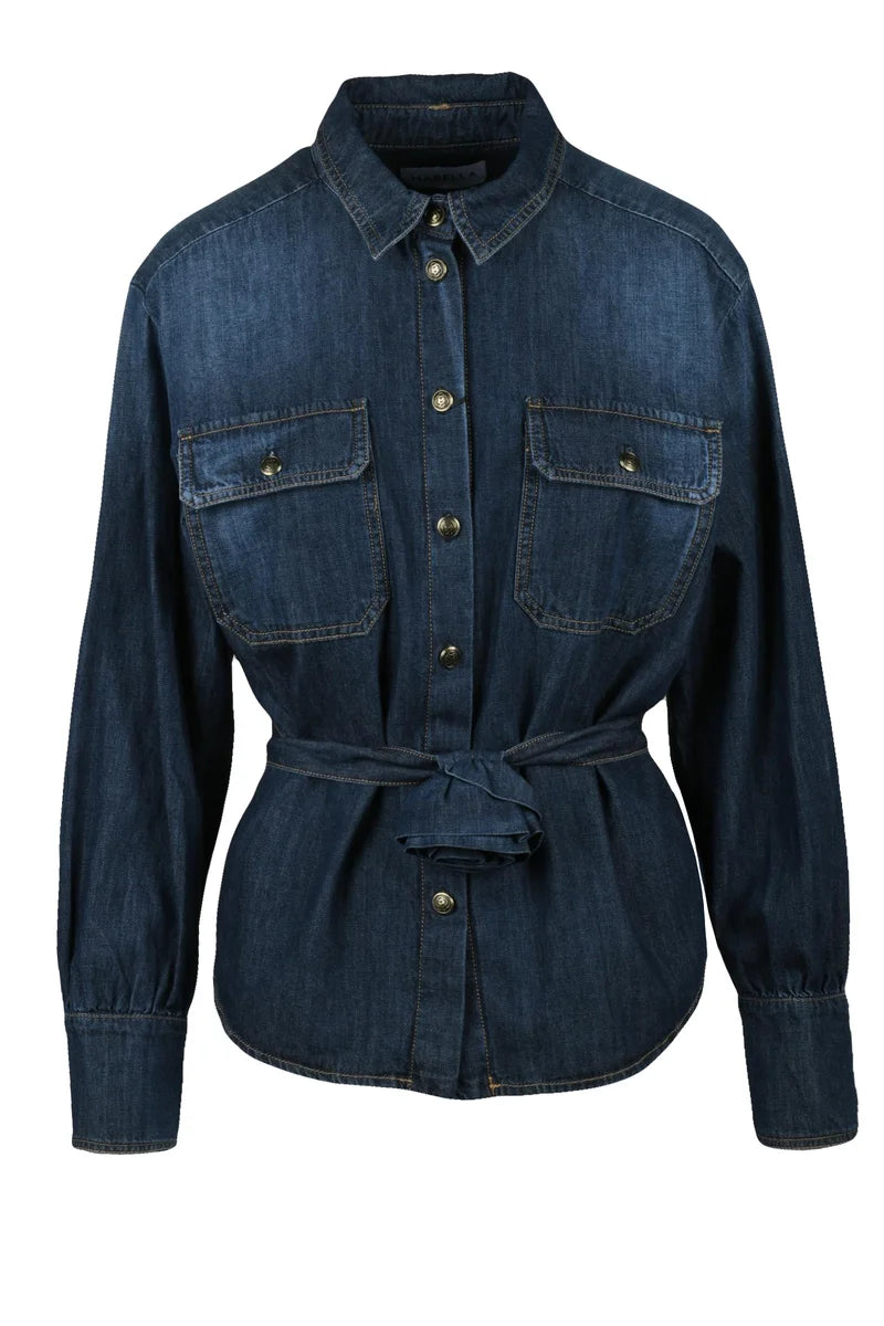 Marella Camicia Larga Nizere - Blu