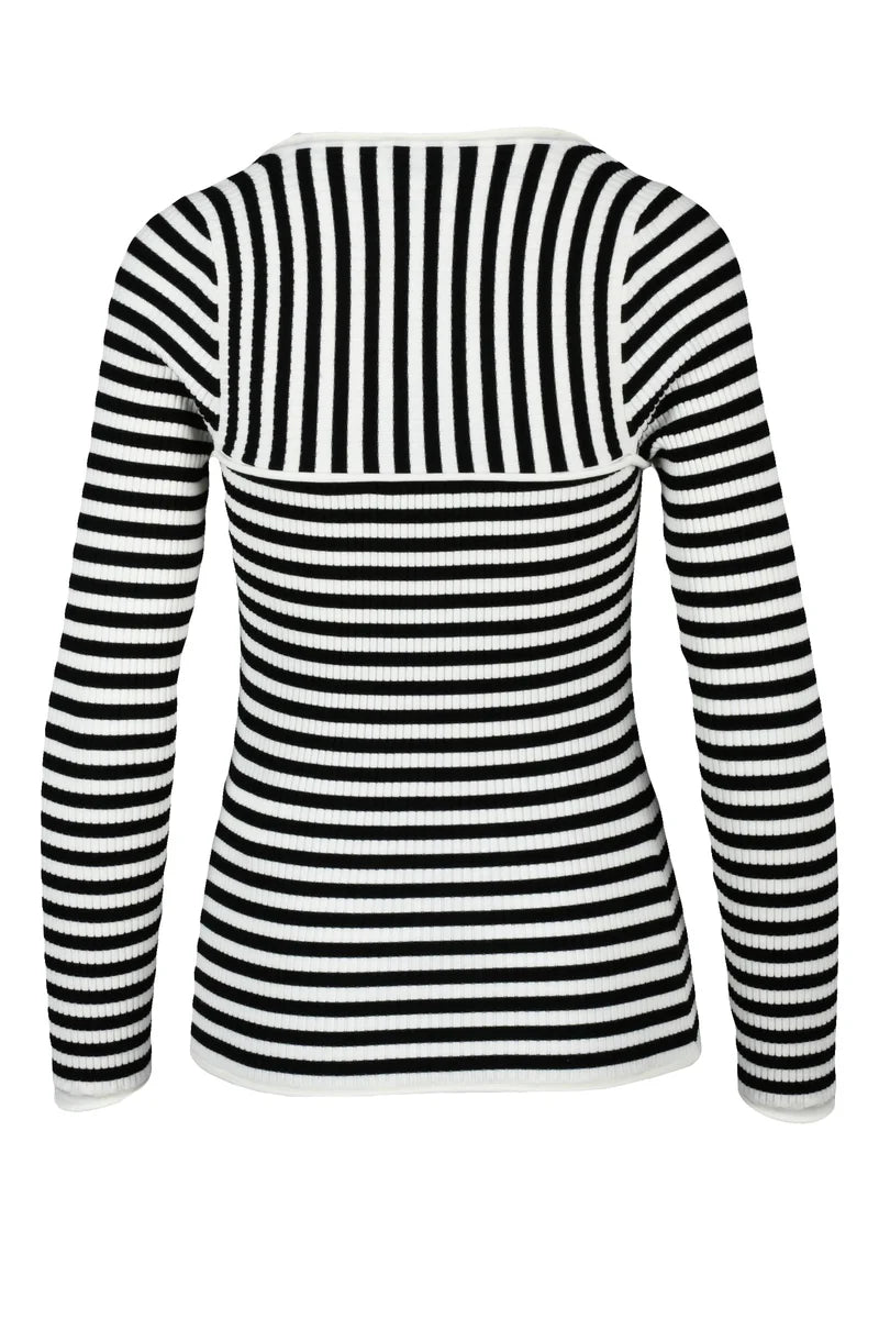 Marella Maglia Debutto Cannettata - Nero/Bianco