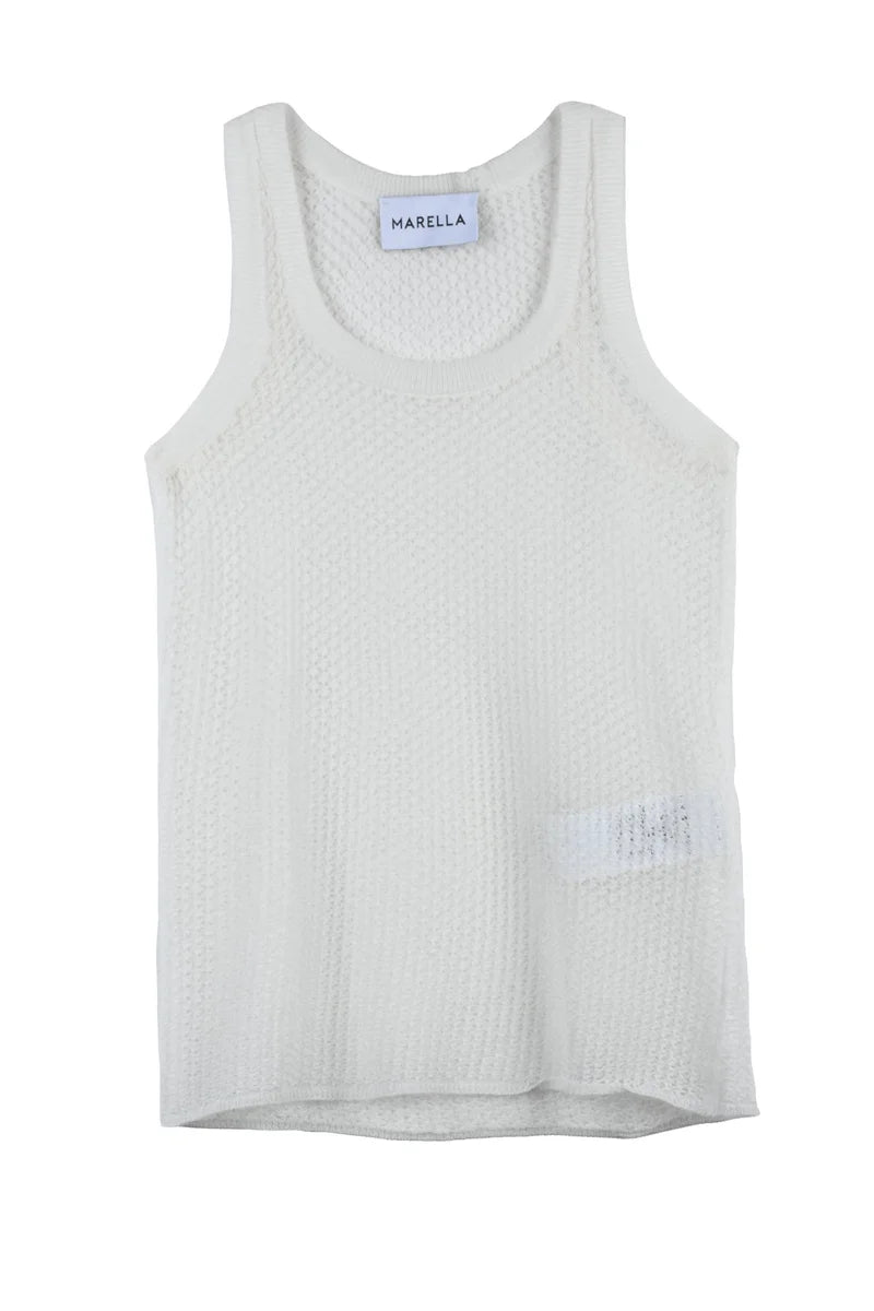 Marella Top in Viscosa e Poliammide - Bianco