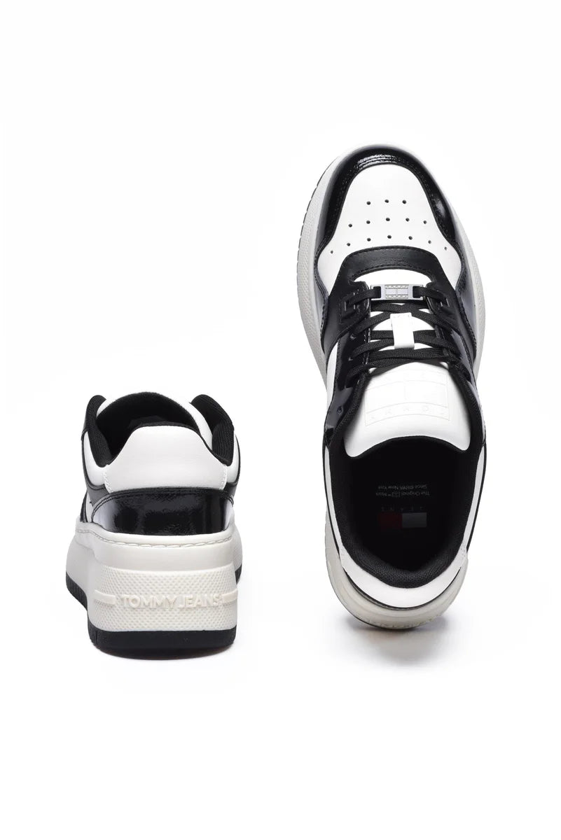 Tommy Jeans Sneakers Retro Basket Flatform - Bianco/Nero