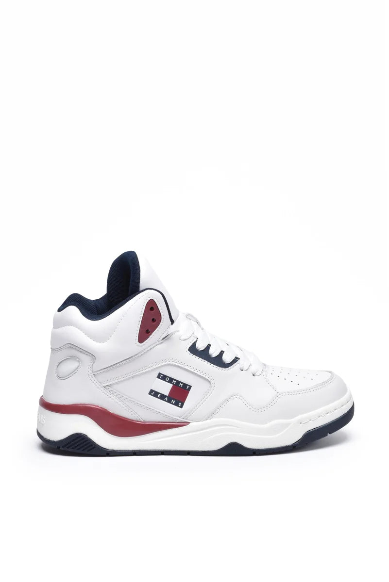 Tommy Jeans Sneakers Basket Mid Top - Bianco