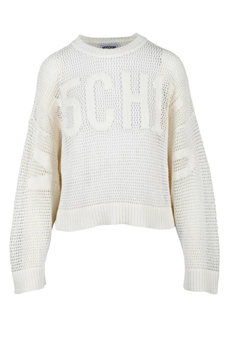 Mo5ch1no Jeans Maglia Tricot - Bianco
