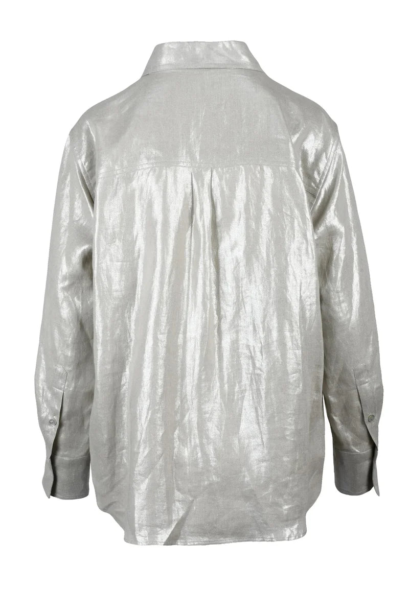 Marella Sport Camicia Lino - Argento