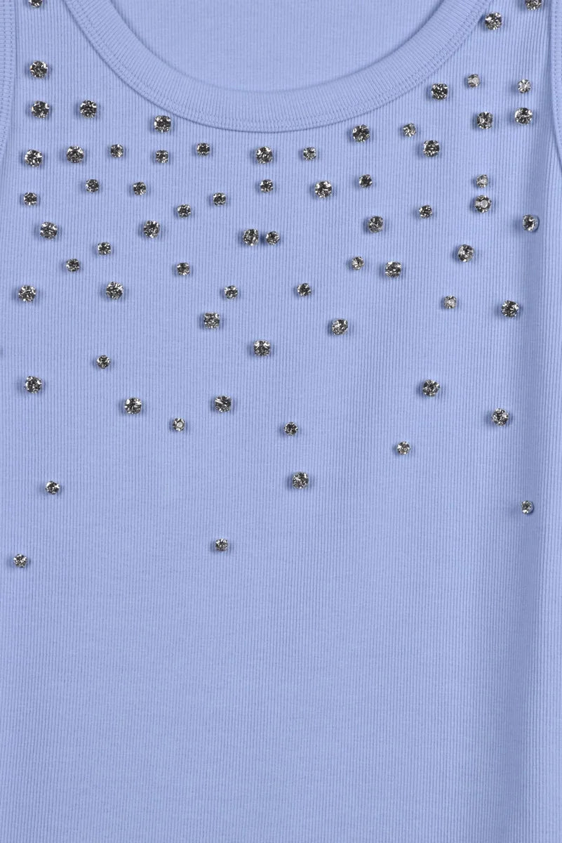 Marella Sport Top Minorca in Cotone Stretch - Azzurro