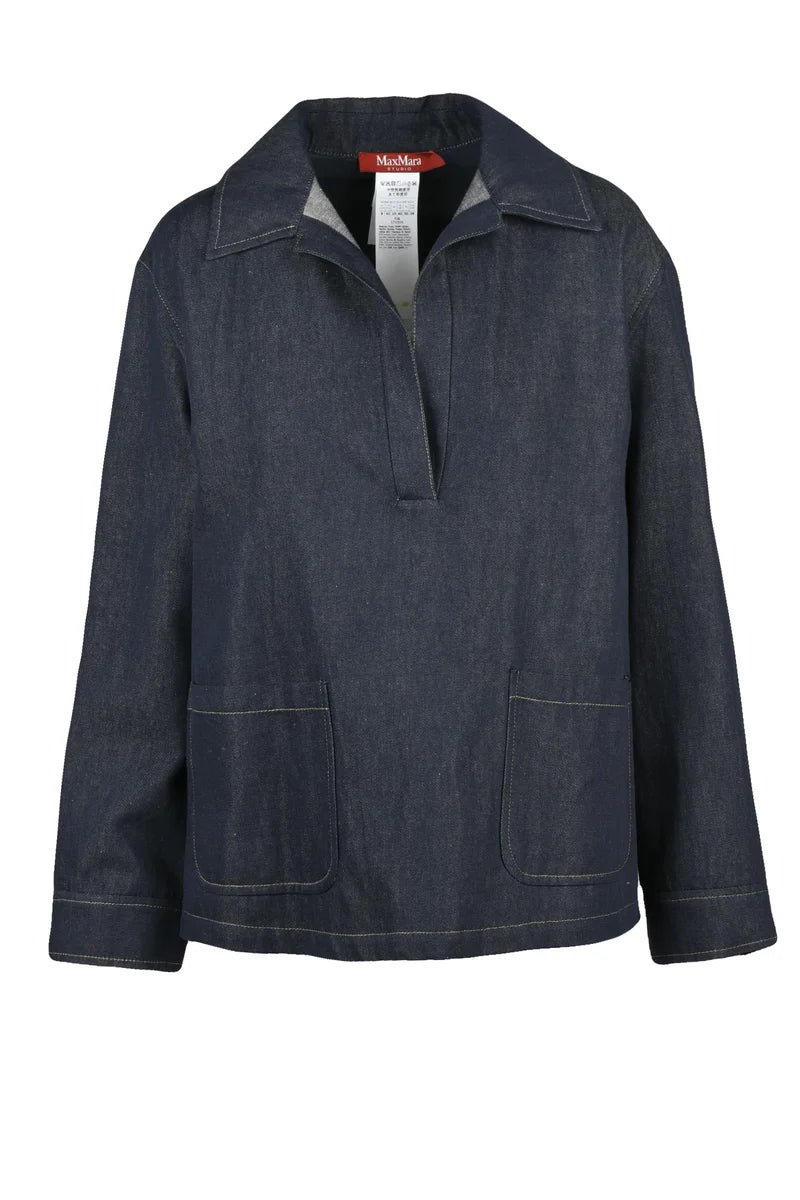 Max Mara Studio Blusa Denim Amico - Blu